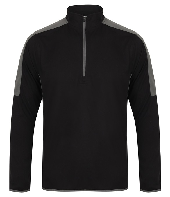 ? zip mid-layer with contrast panelling