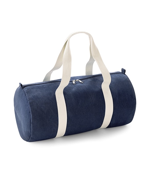 Denim barrel bag