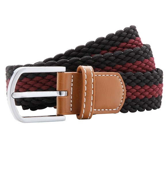 Two-colour stripe braid stretch belt