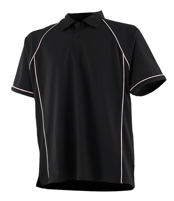 Kids piped performance polo
