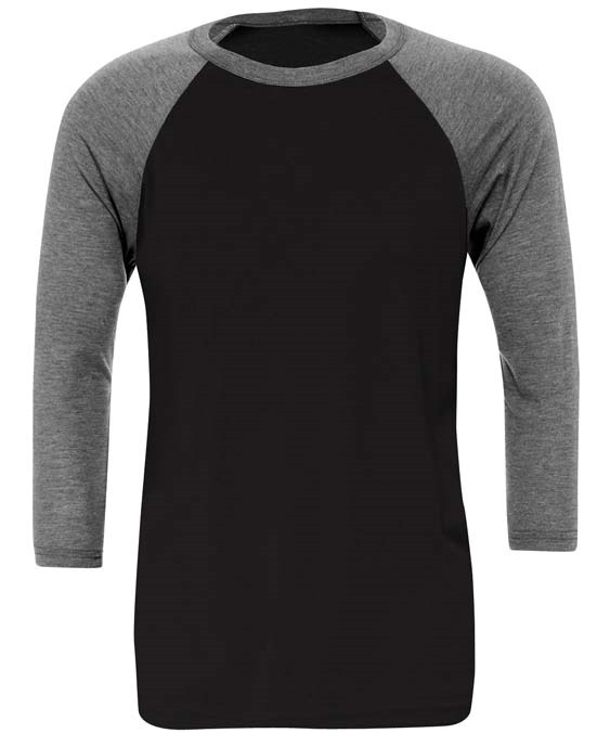 Unisex triblend &#190; sleeve baseball t-shirt