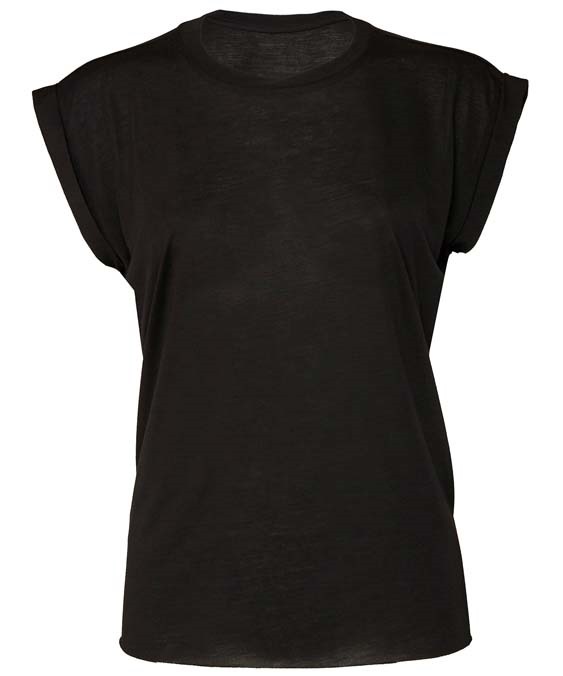 Women&#39;s flowy muscle tee with rolled cuff