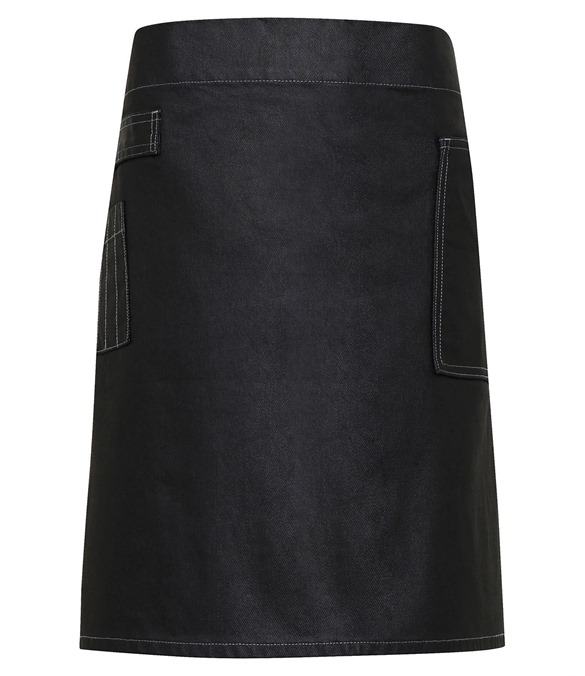 Division waxed-look denim waist apron