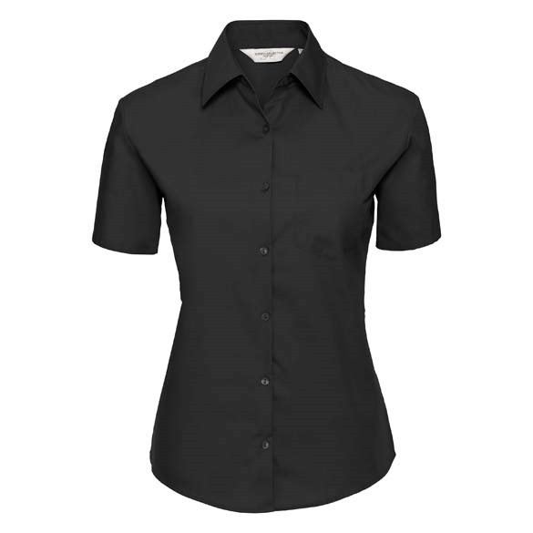 Women&#39;s short sleeve pure cotton easycare poplin shirt