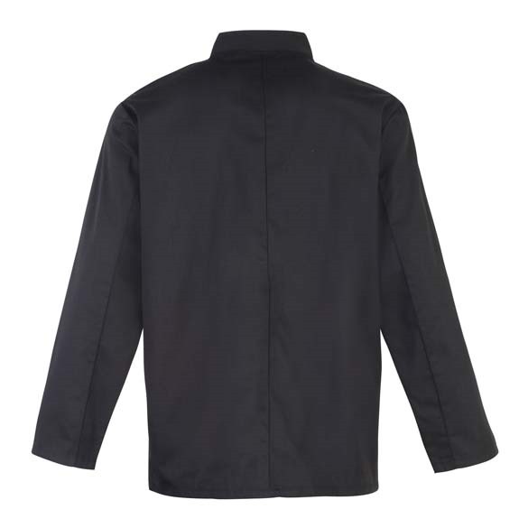 Studded front long sleeve chef&#39;s jacket