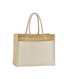 Cotton pocket natural starched jute shopper