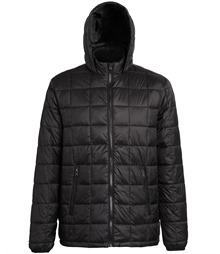 Box quilt hooded jacket