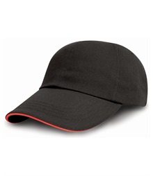 Brushed coton printers/embroiderers cap with sandwich peak