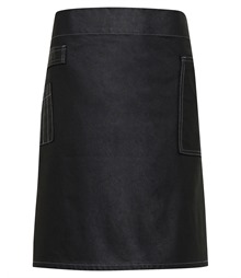 Division waxed-look denim waist apron