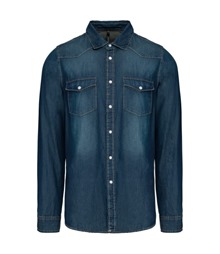 Men's long-sleeved denim shirt