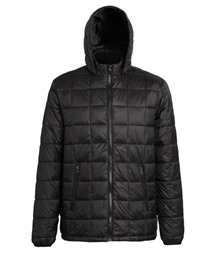 Box quilt hooded jacket