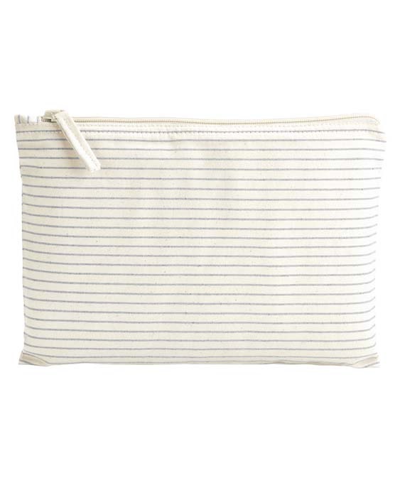 Striped organic accessory pouch