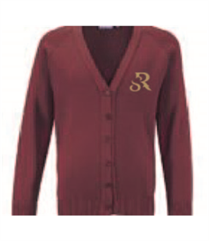 Dark Wine Cardigan - juniors optional one to be worn either cardigan or jumper
